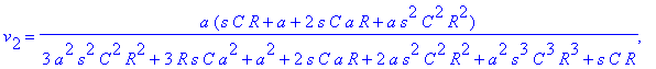 res_RC := {v[1] = 1, v[3] = (1+s*C*R)*a^2/(3*a^2*s^2*C^2*R^2+3*R*s*C*a^2+a^2+2*s*C*a*R+2*a*s^2*C^2*R^2+a^2*s^3*C^3*R^3+s*C*R), v[2] = a*(s*C*R+a+2*s*C*a*R+a*s^2*C^2*R^2)/(3*a^2*s^2*C^2*R^2+3*R*s*C*a^2+...