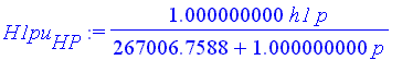 H1pu[HP] := 1.000000000*h1*p/(267006.7588+1.000000000*p)