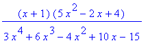 (x+1)*(5*x^2-2*x+4)/(3*x^4+6*x^3-4*x^2+10*x-15)
