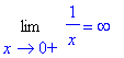 Limit(1/x,x = 0,right) = infinity
