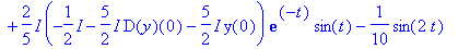y(t) = (2/5+2*y(0)+2*D(y)(0)+`@@`(D,2)(y)(0))*exp(-...