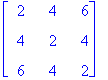 matrix([[2, 4, 6], [4, 2, 4], [6, 4, 2]])