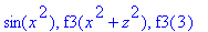 sin(x^2), f3(x^2+z^2), f3(3)