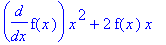 diff(f(x),x)*x^2+2*f(x)*x