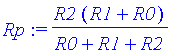 Rp := R2*(R1+R0)/(R0+R1+R2)