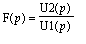 F(p) = U2(p)/U1(p)