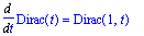 Diff(Dirac(t),t) = Dirac(1,t)