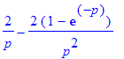 2/p-2/p^2*(1-exp(-p))