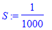 S := 1/1000