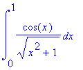 int(cos(x)/(x^2+1)^(1/2),x = 0 .. 1)